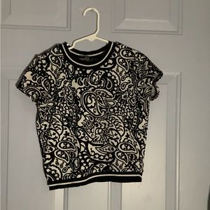 Black and white crop shirt